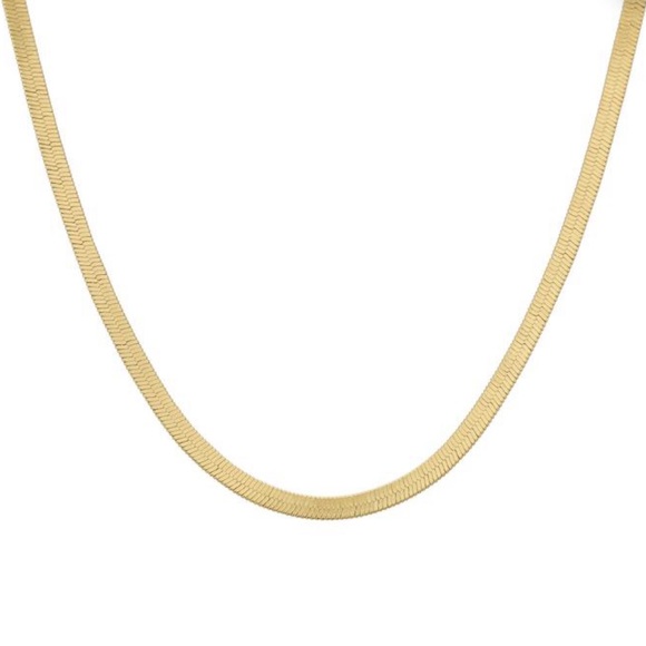 18K GOLD HERRINGBONE CHAIN NECKLACE, NICE NECKLACE, CUTE NECKLACE - Picture 6 of 7